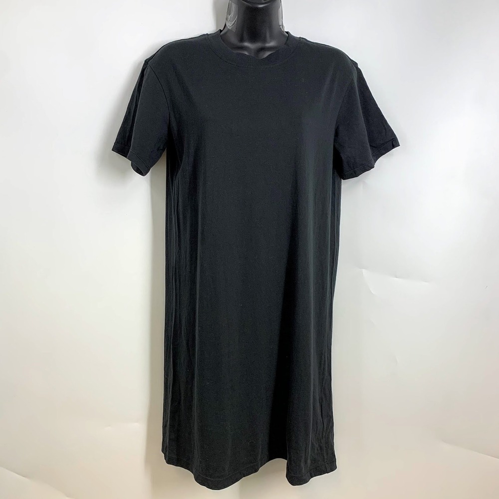 Madewell Women's Tee Dress Black Cotton‎ Short Sleeve T Shirt Dress Size XS